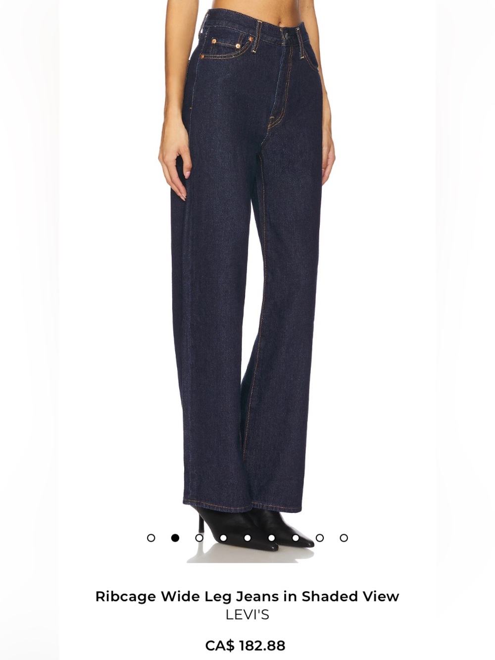 New Levi’s Women’s Jeans Size 33 Ribcage Wide Leg High Waisted Dark Academia